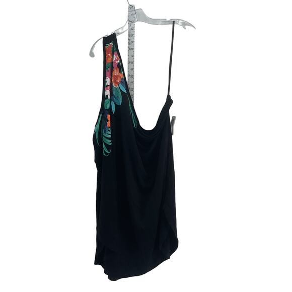 Torrid Plus Size 6X Black Floral One Shoulder Shift Mini Dress Womens NWT - Picture 1 of 4